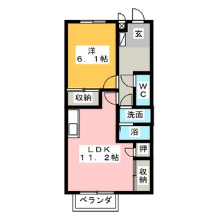 シャンブル榎戸【1階】の間取り