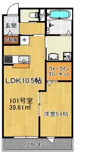 ティフブルー【1階】の間取り