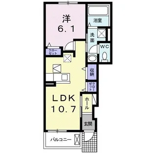 BRANZINO三ツ相【1階】の間取り