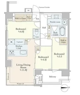 Brillia早稲田鶴巻町【10階】の間取り