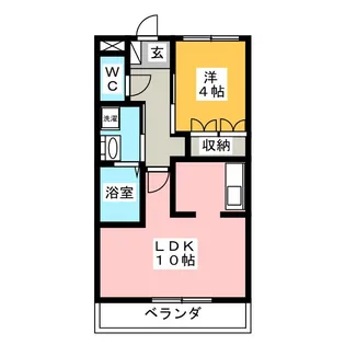 アドヴァンス・宇佐【1階】の間取り