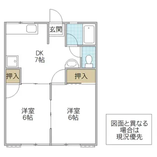 シティハイム共栄 B棟【1階】の間取り