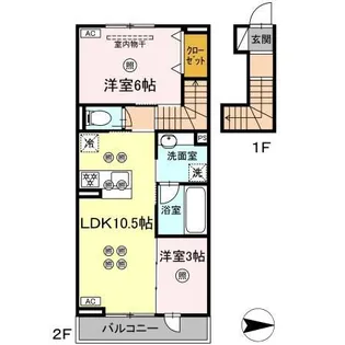 トリシア関【2階】の間取り