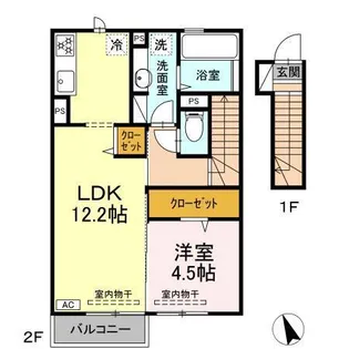 カーサ クイント E【2階】の間取り