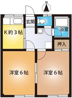 朝日コーポB棟【1階】の間取り