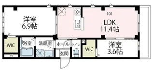 サンパティーク高津【1階】の間取り