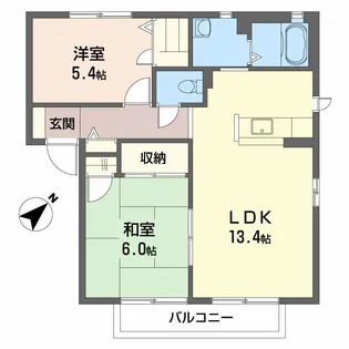シャーメゾン黒川 B棟【2階】の間取り