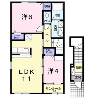 プライア五月III【2階】の間取り