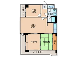 ステ-ト林ビル【5階】の間取り