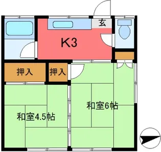 菊花ハイツ【2階】の間取り