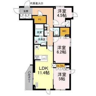 ロイジェント上板橋【5階】の間取り