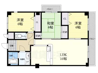 サンライズ春日丘【3階】の間取り