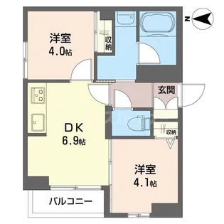 ビスタリエ南花畑【1階】の間取り