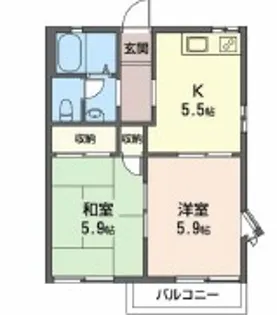 フレグランスつるが丘【2階】の間取り