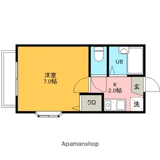 コーポ二本杉B棟【1階】の間取り