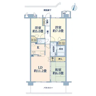 ネオスメイツ港北【2階】の間取り