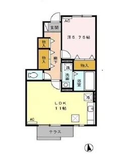 バイオ21 15-1【1階】の間取り
