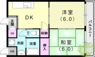 シャトル大久保【3階】の間取り