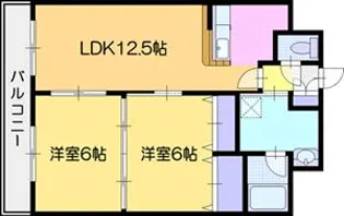 リルバ野幌【6階】の間取り