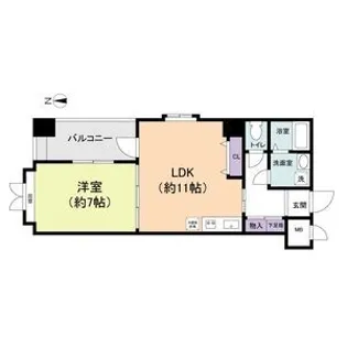 プロビデンス東片端【3階】の間取り