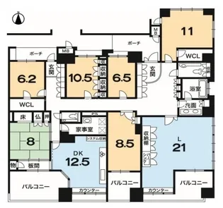 プレティナージュ御池東洞院【13階】の間取り