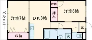 リバーハイツ【3階】の間取り