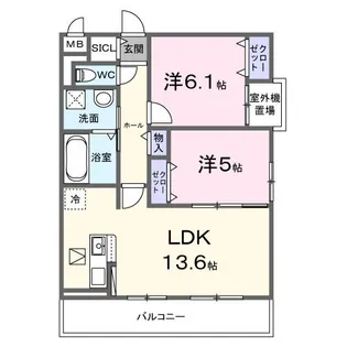 フォレスト 岡崎【1階】の間取り