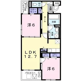 East 有 III【2階】の間取り