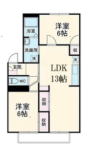 萬寿シティB【2階】の間取り