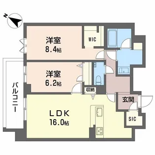 シャーメゾン エフ オーキッド 大阪城【7階】の間取り