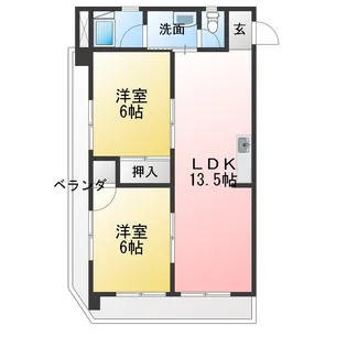 氏原ハイツ【4階】の間取り