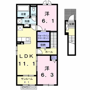 リベルタージュビフレ I【2階】の間取り