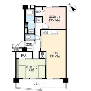 UR朝霞膝折第二【1階】の間取り