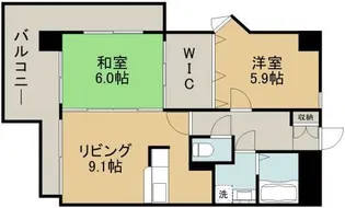 ニューガイアリルーム新大江 69【2階】の間取り