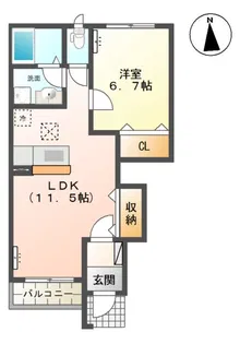 ルミナスコートA【1階】の間取り