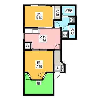 サンロイヤル大橋【1階】の間取り