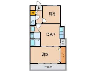 アルパー六甲【5階】の間取り