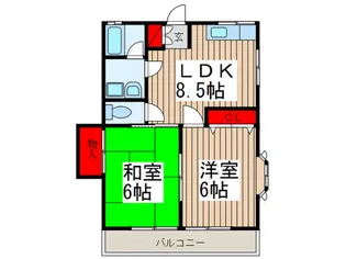 西原ハイツ【2階】の間取り