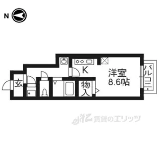 ヴィラージュ上鳥羽口【1階】の間取り