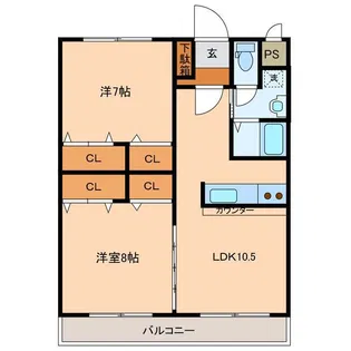 オーベルグランディオ倉前【1階】の間取り