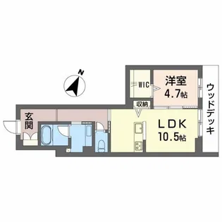 南浜田レジデンス【1階】の間取り