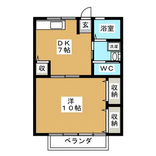 シティハイムやよい【1階】の間取り