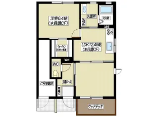 ヴィアアレーナ片瀬【1階】の間取り