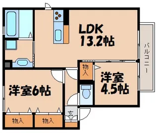 RioくるまII【1階】の間取り