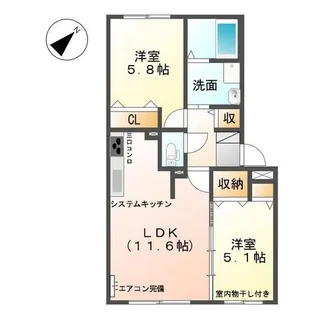 ユージュリイ【2階】の間取り