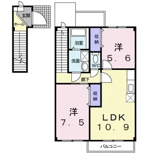 ルナガーデンB【2階】の間取り