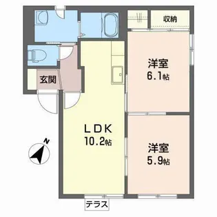 サイクルロード桜台 B【1階】の間取り