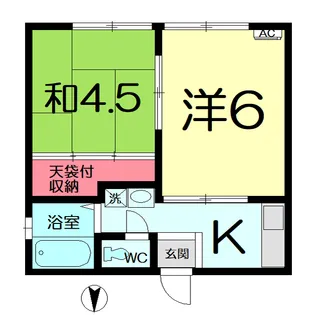 飯野ハイツ【1階】の間取り