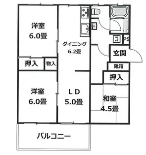 若山台住宅21号棟 1F【1階】の間取り