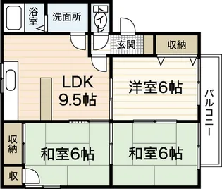 セジュール加美B棟【1階】の間取り